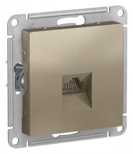 Schneider AtlasDesign мех. роз. комп. СУ 1 мест. шампань (пл.осн., RJ45) ATN000583 (5!)