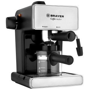 Кофеварка BRAYER 1103BR рожковая, 950Вт, 240мл, 4 бар, антикапельная система
