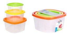 Контейнер герметичн. д/хран.продуктов BioFresh 3шт (0,23/0,5/0,9л) квадрат IS10512 Spark Plast