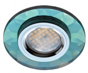 Ecola DL1654 MR16 GU5.3 св-к  Стекло граненый Изумруд/Хром 25x90 FR1654EFF