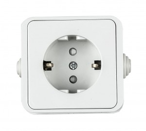 ASD/InHome AQUA роз. ОУ 1 мест. 16А бел. (земля, шторка, пласт. осн.,п/герм., IP44) 3113