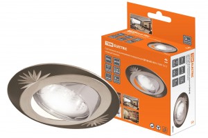 TDM GU5.3 MR16 50W св-к встр 02-05 поворот овал 12/220В черный/ник литая сталь (10!) SQ0359-0015
