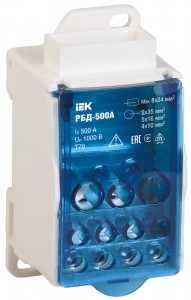IEK распред. блок (кросс-модуль) на DIN-рейку РБД-500А