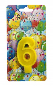 Свеча д/торта ЦИФРА 6, желтая 202567-3 Kukina Raffinata