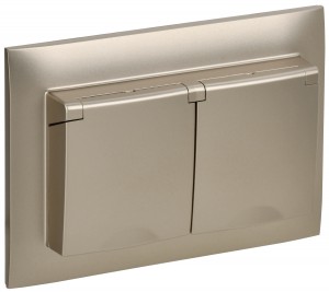 IEK SKANDY роз. СУ 2 мест. 16А IP44 (крышка) шампань SK-R12Sh SK-R26-16-44-K37-F