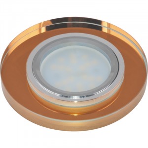 Fametto DLS-P106-2002 MR16 GU5.3 св-к встр. Peonia Круг Металл хром 90(65)x20 Стекло Бронза
