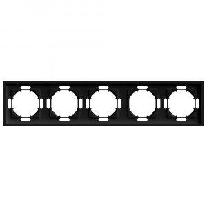Stekker ЭМИЛИ рамка СУ 5 мест. (PC), черный уголь, soft touch PFR00-5005-05 49862