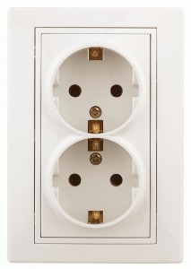 Intro Plano роз. СУ, 2 мест. керамика, земля, 2X2P+E 16A, сл.кость, 250В, IP20, 1-205-02 2588