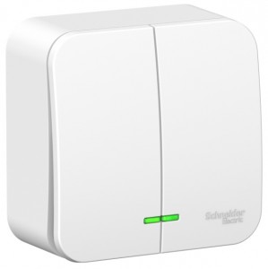 Systeme Electric BLANCA выкл. ОУ 2 кл. 6А бел. (пл.осн., монт.пл.-стенка) BLNVA065021 (15!)