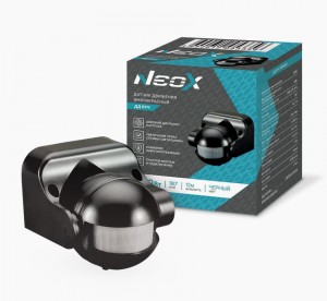 ASD/NEOX датчик движения ИК ДД 09Ч 1200W, 12м, 180гр. IP44 черный 3356