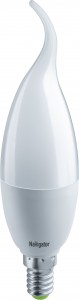 Navigator Свеча на ветру FC37 Е14 8,5W(680Lm)4000 4K мат.38х146мм NLL-FC37-8.5-230-4K-E14 61331