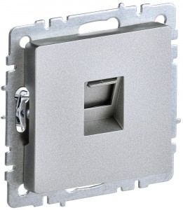 IEK BRITE мех. роз. компьют. СУ 1 мест. алюминий (RJ45) РК11-БрА BR-K10-2-K47