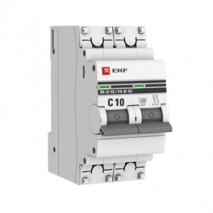 EKF PROxima автоматический выкл. ВА47-63 2P 10А 4,5kA х-ка С mcb4763-2-10C-pro (с опломбировкой)