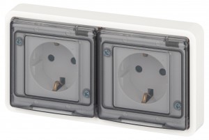 ЭРА Эксперт роз. СУ 2 мест. земля, штор., IP55, 16A,250В, белый 11-2524-01 63254