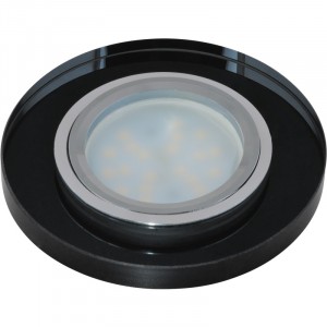 Fametto DLS-P106-2001 MR16 GU5.3 св-к встр. Peonia Круг Металл хром 90(65)x20 Стекло Черный