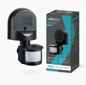 ASD/NEOX датчик движения ИК ДД 08Ч 1200W, 12м, 180гр. IP44 черный 3332