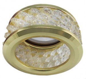 Ecola DL1655 MR16 GU5.3 св-к  с хрусталиками 3 ряда Прозрачный Золото 63x85 FG1655EFF