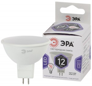 ЭРА стандарт MR16 GU5.3 220V 12W(960lm) 6000K 6K 50х46 MR16-12W-860-GU5.3