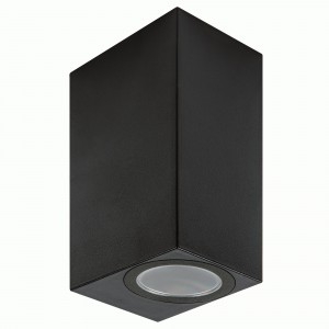 Uniel св-к св/д уличный накладной под лампу 2xGU10 2х6W 68x75x92 черн UUL-P42A 2х6W/GU10 IP65 BLACK