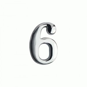 Цифра дверная АЛЛЮР "6" на клеевой основе  хром (600,20) блистер
