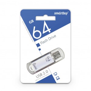 Флэш-диск (флэшка) USB 3.0 Smartbuy 64GB V-Cut Silver (SB64GBVC-S3)