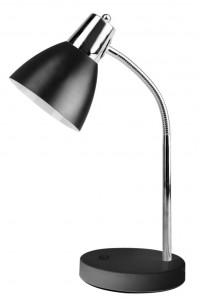 Camelion KD-359 C02 св-к настольный 40W E27 металл, черный/серебро