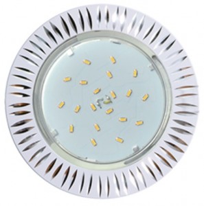 Ecola GX53 H4 DL5383 св-к Рифленые реснички Белый/Алюм. 20x110 FW5383ECB