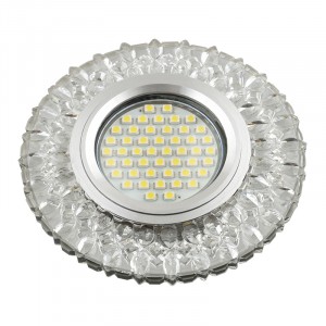 Fametto DLS-L138 GU5.3 св-к встр, Luciole стекло 95х20(10) прозрачный /зеркал, подсветка LED3W