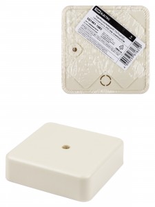 TDM коробка распред. 75х75х20 мм ОУ IP40 сл. кость, инд. штрихкод (100!) SQ1401-1803