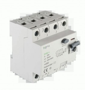 SIGMA Electric выкл. дифферинциальный (УЗО) ВДТ SHM-4 4P 25A 30мА, тип AC, 6кА SHM4025030