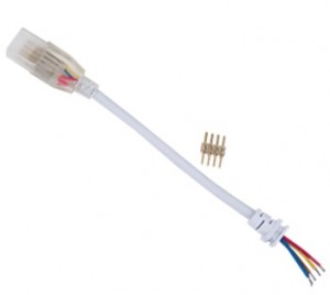 Ecola Кабель RGB 220V 14x7 150мм с муфтой и разъемом IP68 SCJM14ESB
