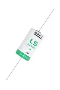 Элемент питания SAFT LS 26500 CNA C с аксиальными вывод., 3.6V, 7700mAh, -60…+85С,литий-тионилхлорид