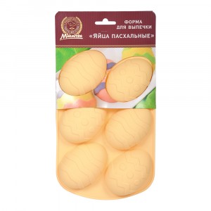 Форма силиконовая для выпечки "Яйца пасхальные", 27*17*3,5см, 6 ячеек, микс, 16133 MARMITON