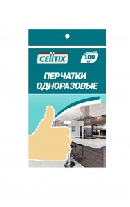CELLTIX, Перчатки однораз. полиэтилен.ПЭТ, р-р М,100шт в уп.(цена за уп.)