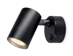 Ambrella св-к накл. спот бра с выкл. MR16 GU10 max12W черный 87x55x38 TECHNO SPOT TA1292 BK