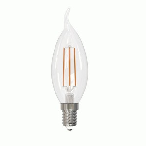 Volpe CW35 свеча на ветру E14 5W(470lm) 4000K 4K прозрачная 120x35 LED-CW35-5W/4000K/E14/CL/SLF