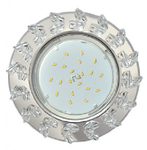 Ecola GX53 H4 5361 св-к Стекло Круг крупные прозр. стразы Елочка Хром/Зеркальный 54x120 FE53RNECB