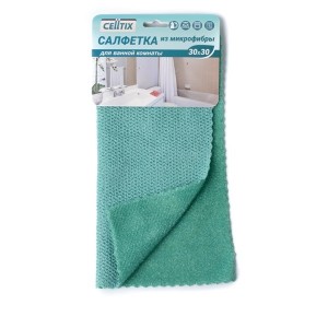 CELLTIX Салфетка для ванной комнаты из микрофибры, 30х30 см, 320 гр./кв.м