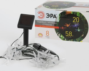ЭРА садовая гирлянда на солн.бат. Стрекоза  5,8м ERASF22-16 3009