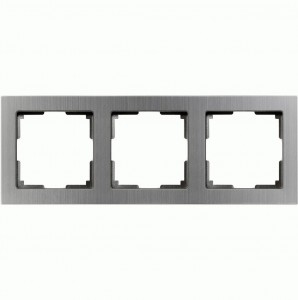 Smartbuy Нептун Рамка 3-местная пластик серый никель (SBE-06gn-Metal-FR-3)