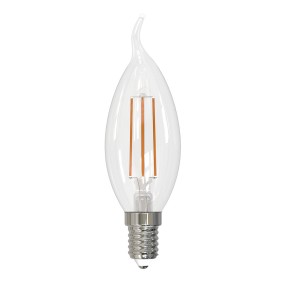 Volpe лампа св/д свеча на ветру CW35 E14 димм. 6W(600lm) 4000K 4K прозр LED-CW35-6W/4000K/E14/CL/DIM