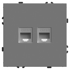 Stekker ЭМИЛИ мех. роз. комп. СУ 2 мест. RJ-45 платиново-серый, soft touch RST00-5111-10 49952