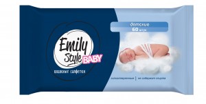 Влажные салфетки Детские 60 шт Emily Style