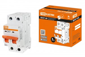 TDM Авт. выкл. ВА47-60 2P 63А 6кА х-ка С SQ0223-0099