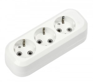 Smartbuy колодка 3 гн. 16А 250В (корпус АБС-пластик, белая, земля) SBE-16-3-00-Z