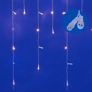 Гирлянда-бахрома св/д мерцание 25м 440 LED провод прозрач ULD-B25006-440/TTK WARMWHITE-WHITE Uniel
