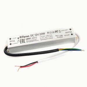Feron блок питания для св/д лент 12V 20W 132x30x20мм IP67 герметичный LB007 48052