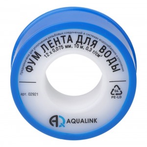 AQUALINK Лента ФУМ  12мм, 0,75мм*10м  (малая) 1000/250, 2921