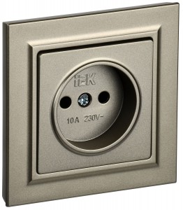 IEK BRITE роз. СУ 1 мест. 10А шампань РСР10-1-0-БрШ BR-R10-10-K37-F