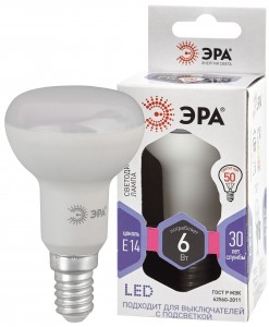 ЭРА стандарт R50 E14 6W(500lm) 6000K 6K 88х50 R50-6W-860-E14 9119